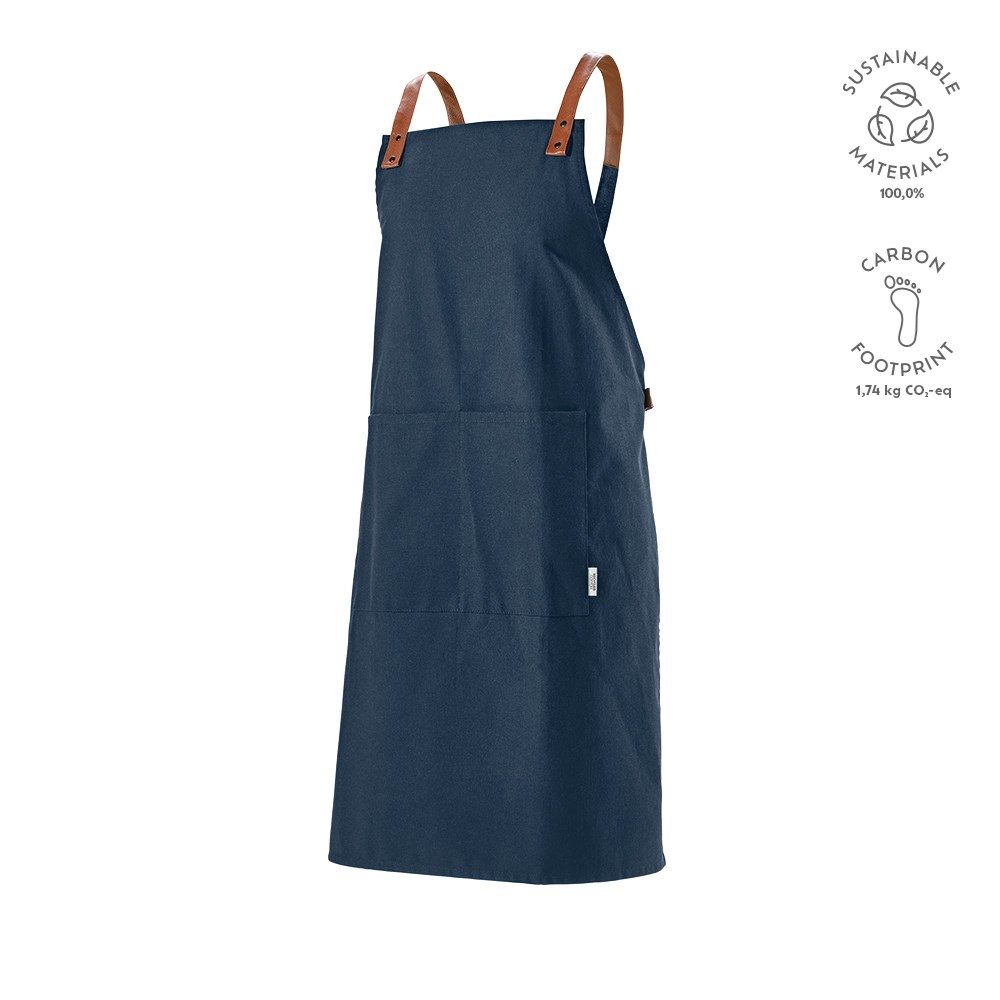 Kandinsky Schürze aus recy.Baumwolle 280 g/m² mit rPU-Details - marineblau