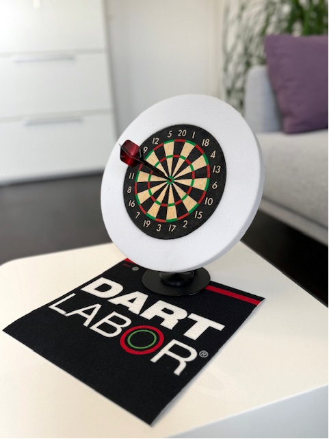 Dart Labor Mini Tisch Dartboard "BULLI" | inkl. 4c Druck