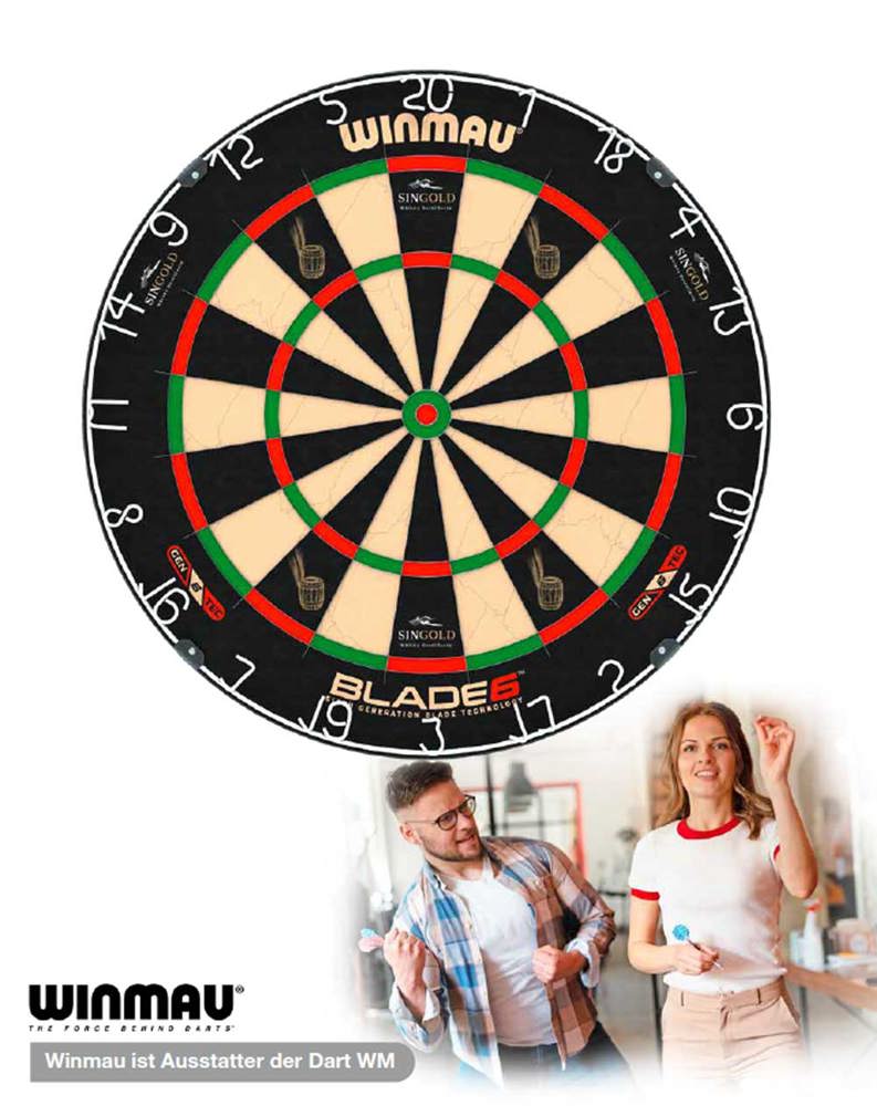 Dartboard Winmau Blade 6 mit Bedruckung