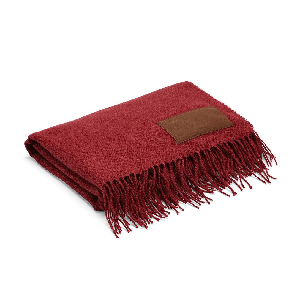 Lichtenstein Decke aus rPET (180 g/m²). Mit personalisierbarem Aufnäher - Burgund