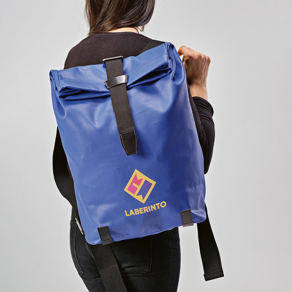 Berlin 23L Rucksak recy.Baumwolle 340gsm und rPU. Laptops bis 17" - Blau