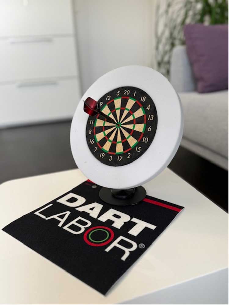 Dart Labor Mini Tisch Dartboard "BULLI" | inkl. 4c Druck