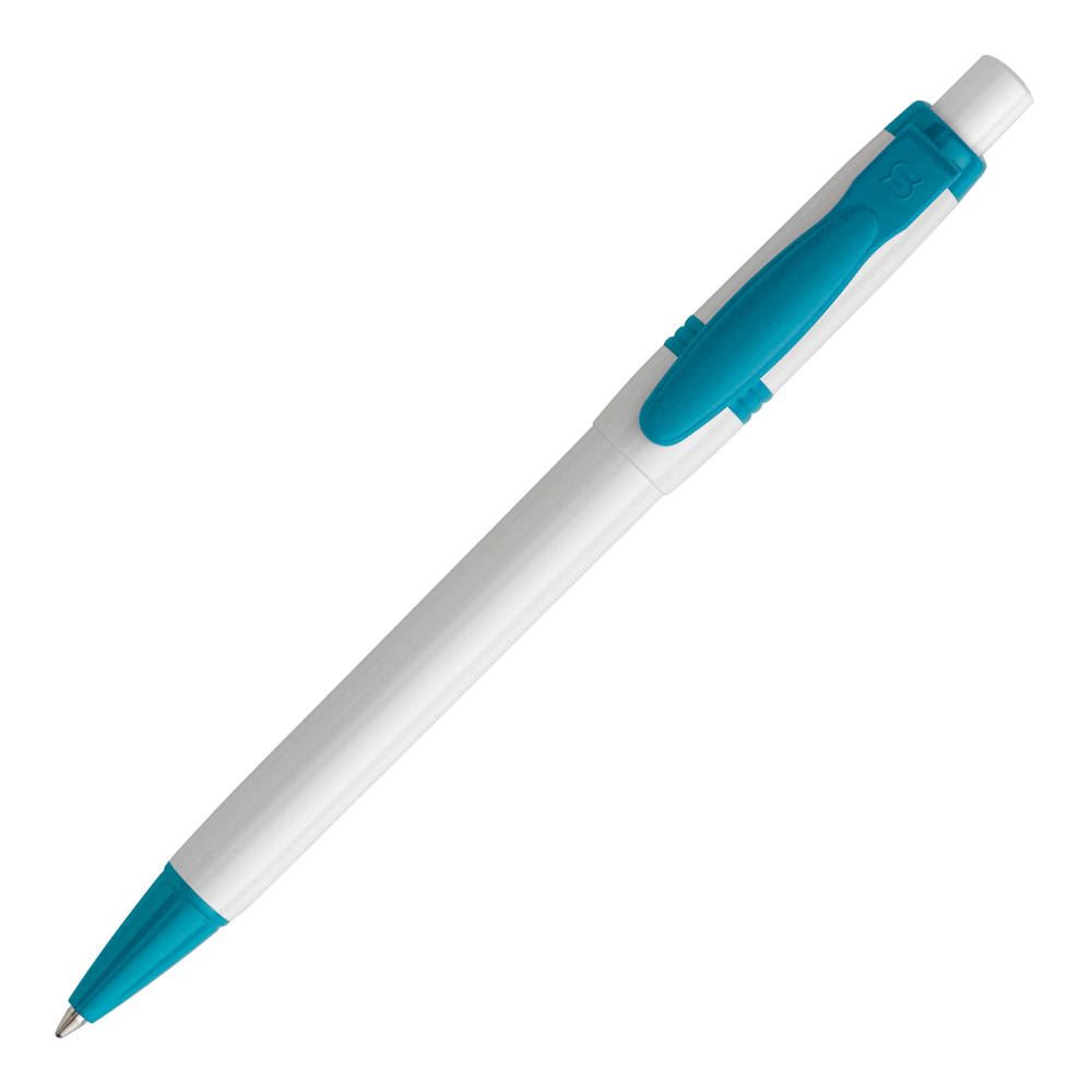 Kugelschreiber Olly hardcolour - Weiss / Türkis