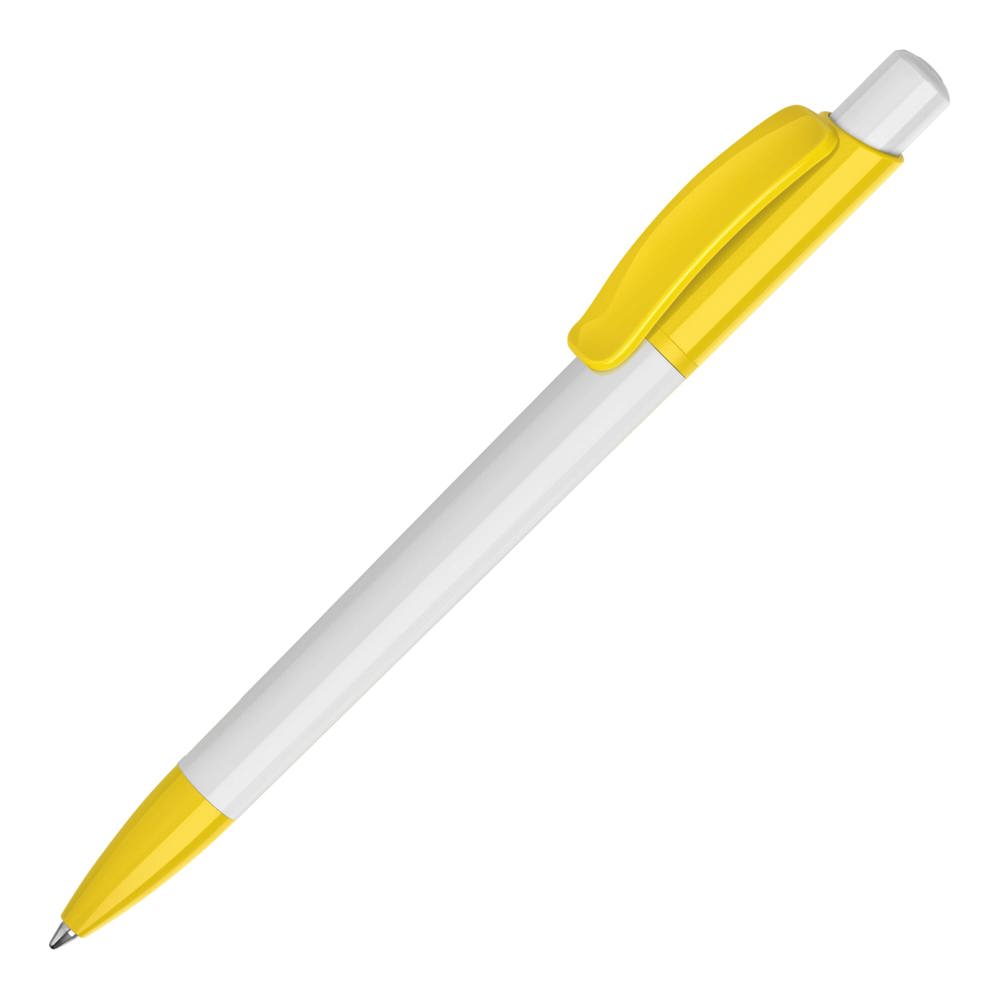 Kugelschreiber Kamal hardcolour - Weiss / Gelb