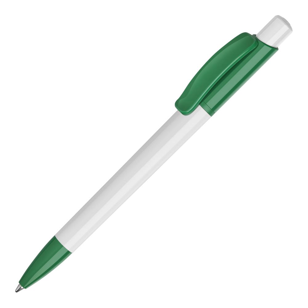 Kugelschreiber Kamal hardcolour - Weiss / Dunkelgrün