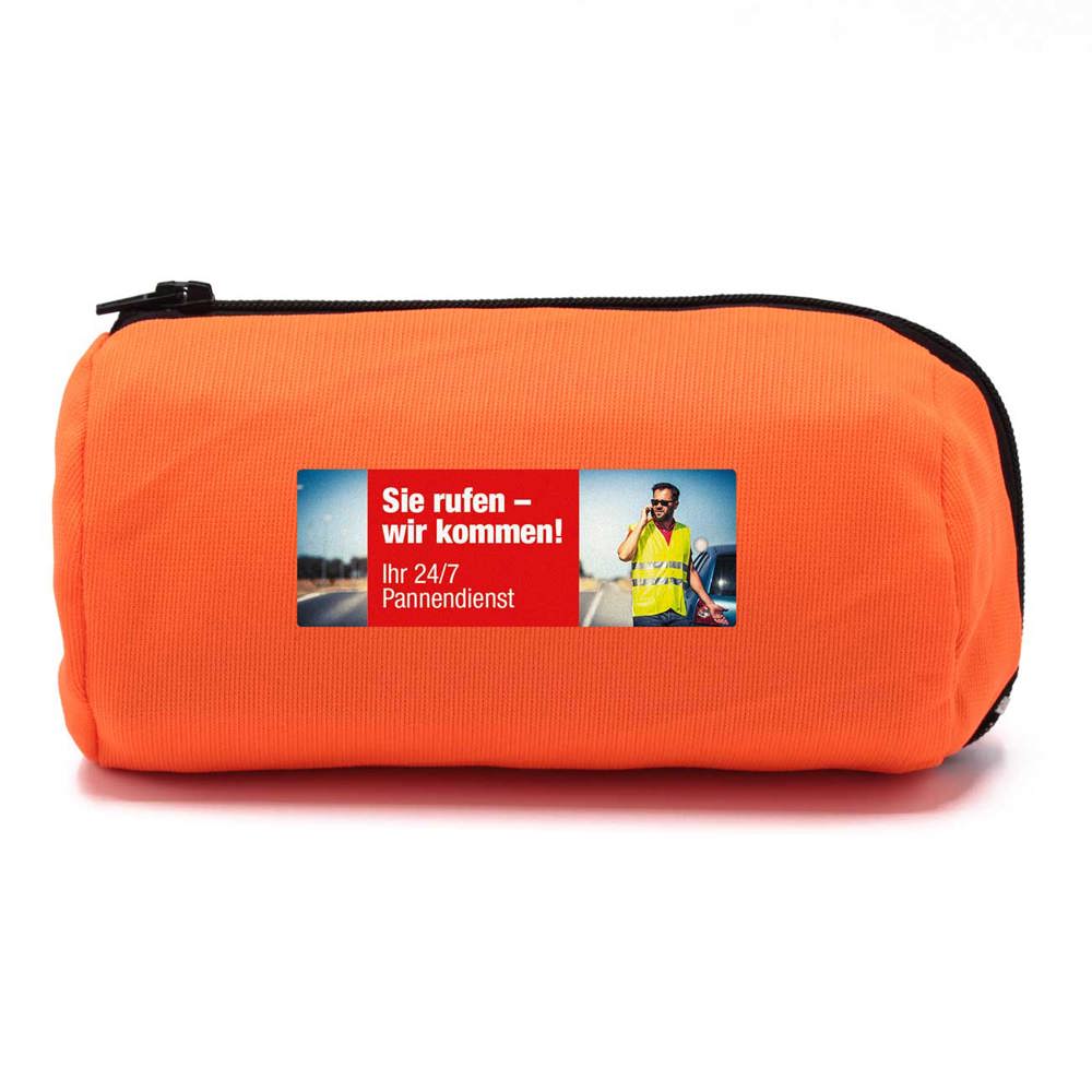 KFZ-Set ROLL VEST mit 4c Digitaltransferdruck auf Beutel - orange