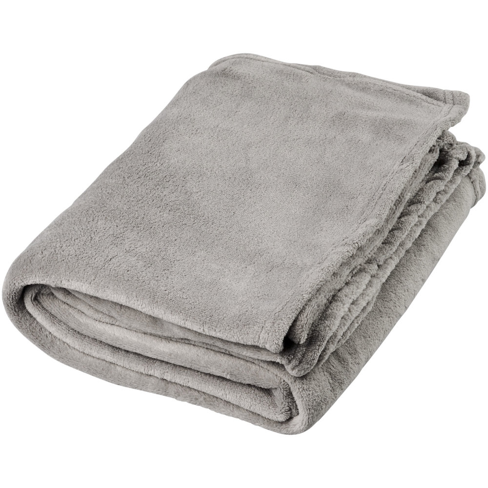Bay Plaid-Decke aus extraweichem Coral-Fleece - grau