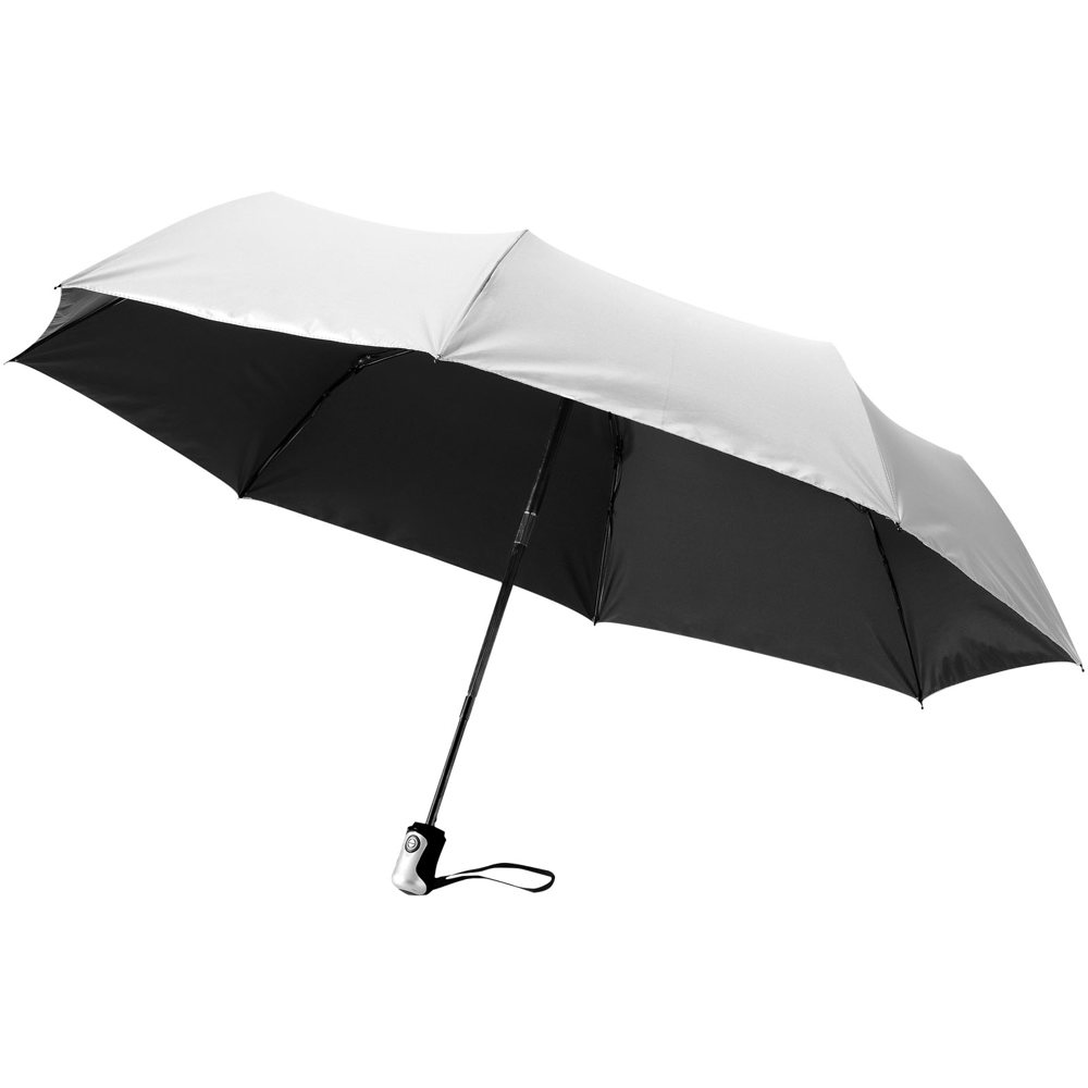 Alex 21,5" Vollautomatik Kompaktregenschirm - silber, schwarz