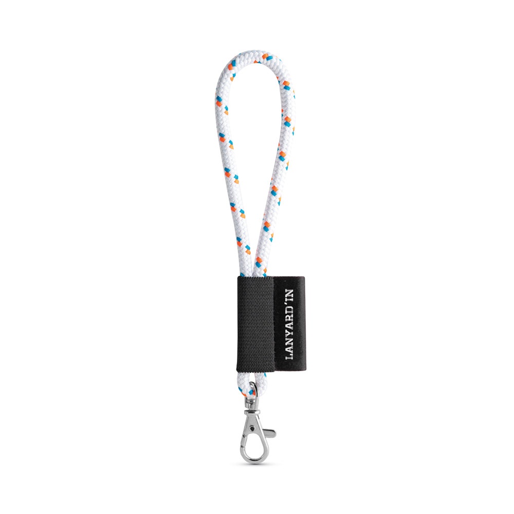 75092. Lanyard NAUTIC Short (Ø 7 mm) Set mit 9 mm Schnappkarabiner - 301 - Weiß