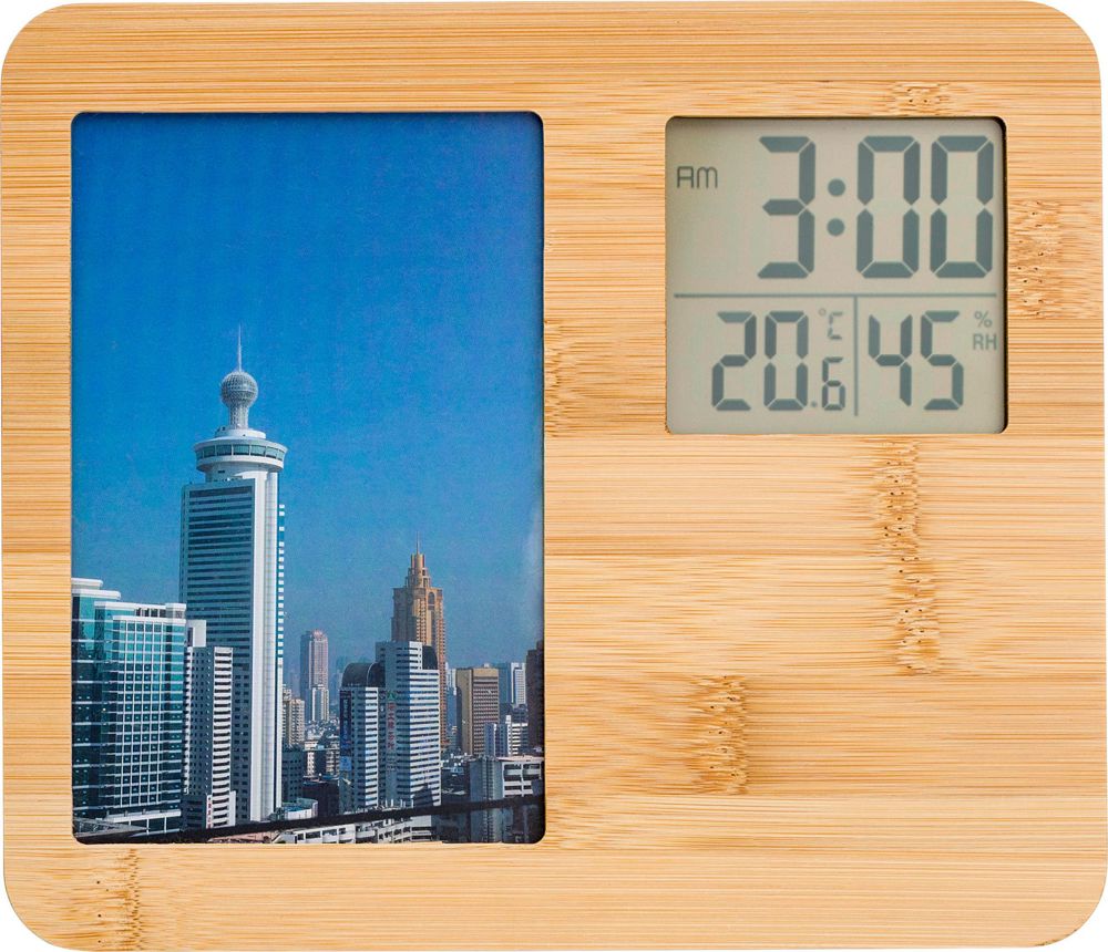 Wetterstation aus Bambus Colton - braun
