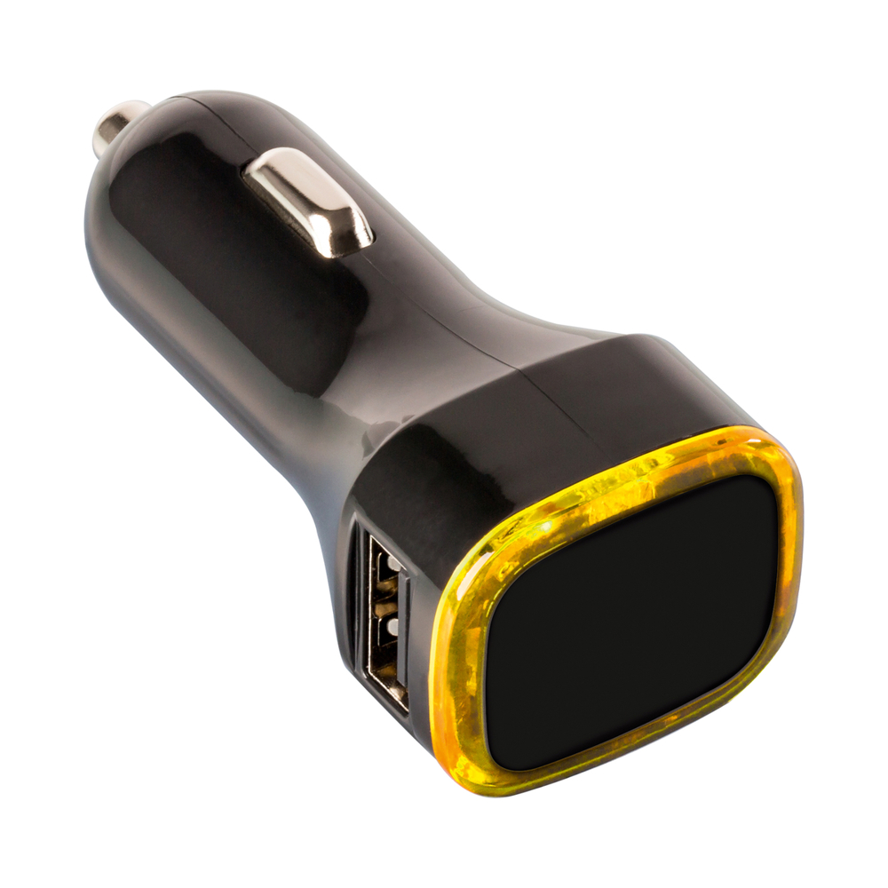 USB-Autoladeadapter COLLECTION 500 - gelb, schwarz / gelb