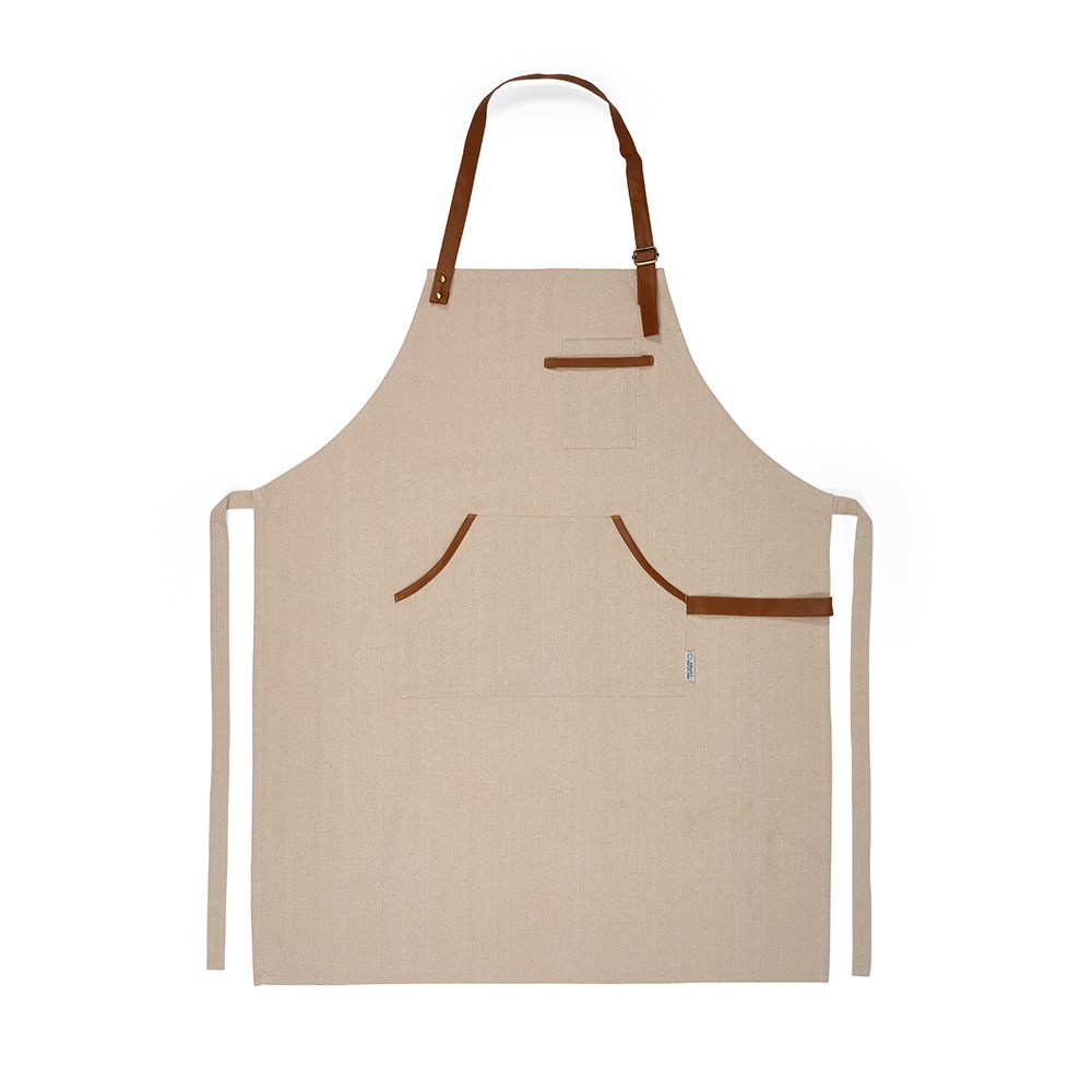 Goya Schürze aus recy.Baumwolle 300 g/m² mit rPU-Details - Natur