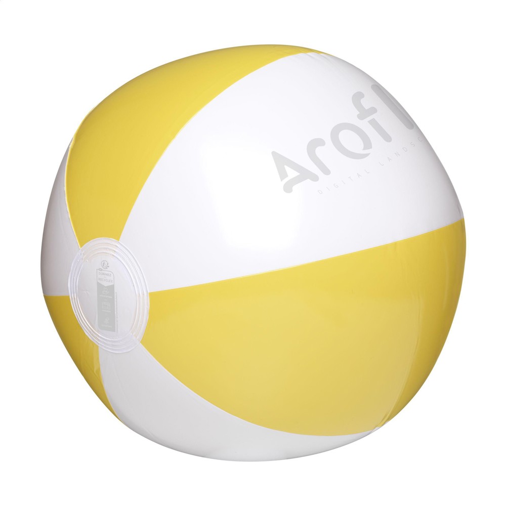 BeachBall Ø 27 cm - weiß/gelb (± PMS 7405)
