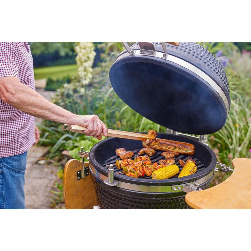 Holz-Grillzange "Opener" mit Kapselheber, 43 cm