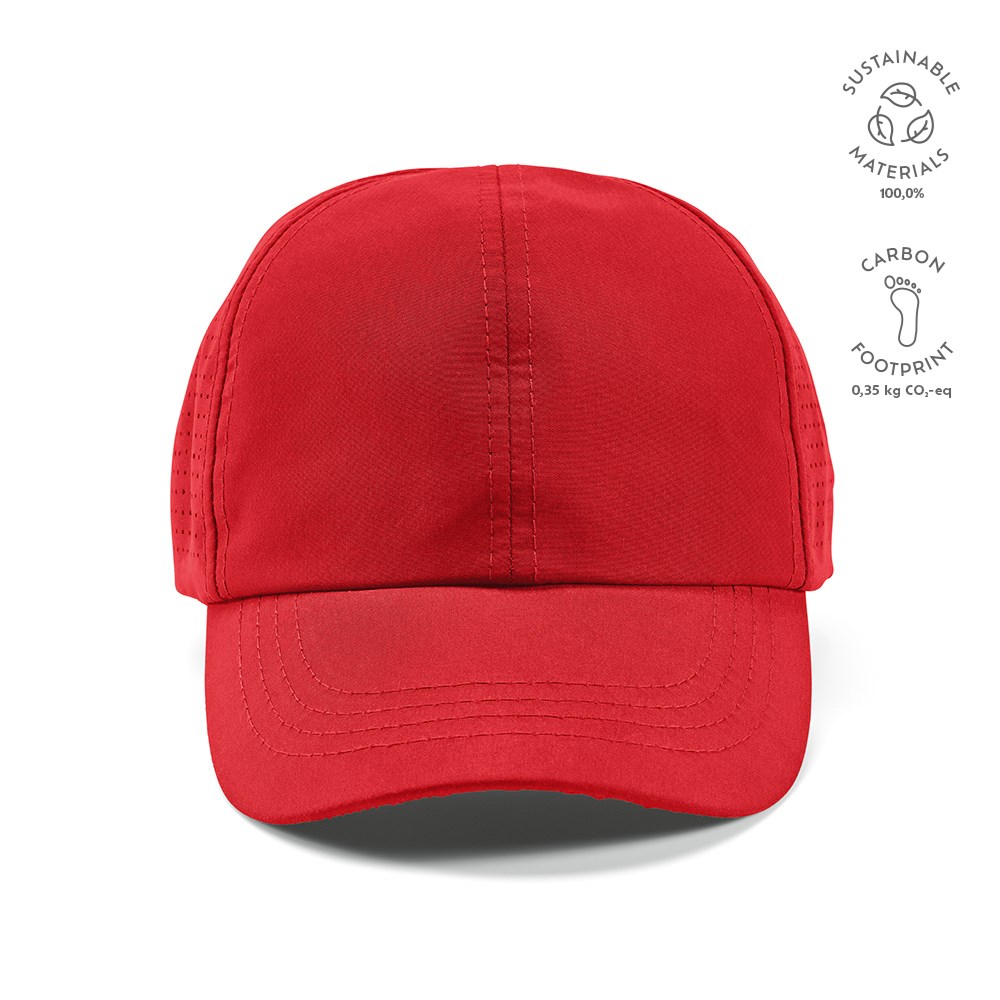 Armstrong Kappe aus rPET. 6-Panel und Klettverschluss - rot