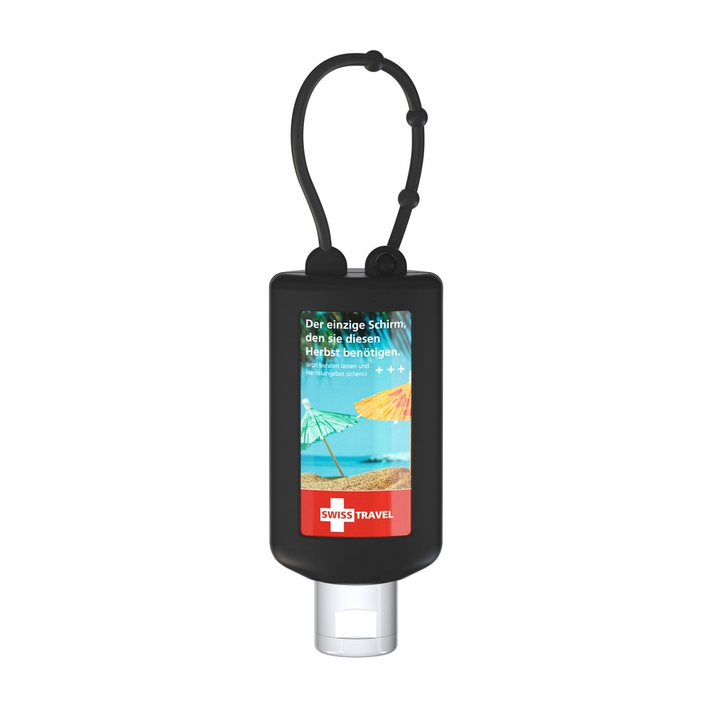 Sonnenmilch LSF 30 (sens.), 50 ml Bumper (schwarz), Body Label (R-PET)
