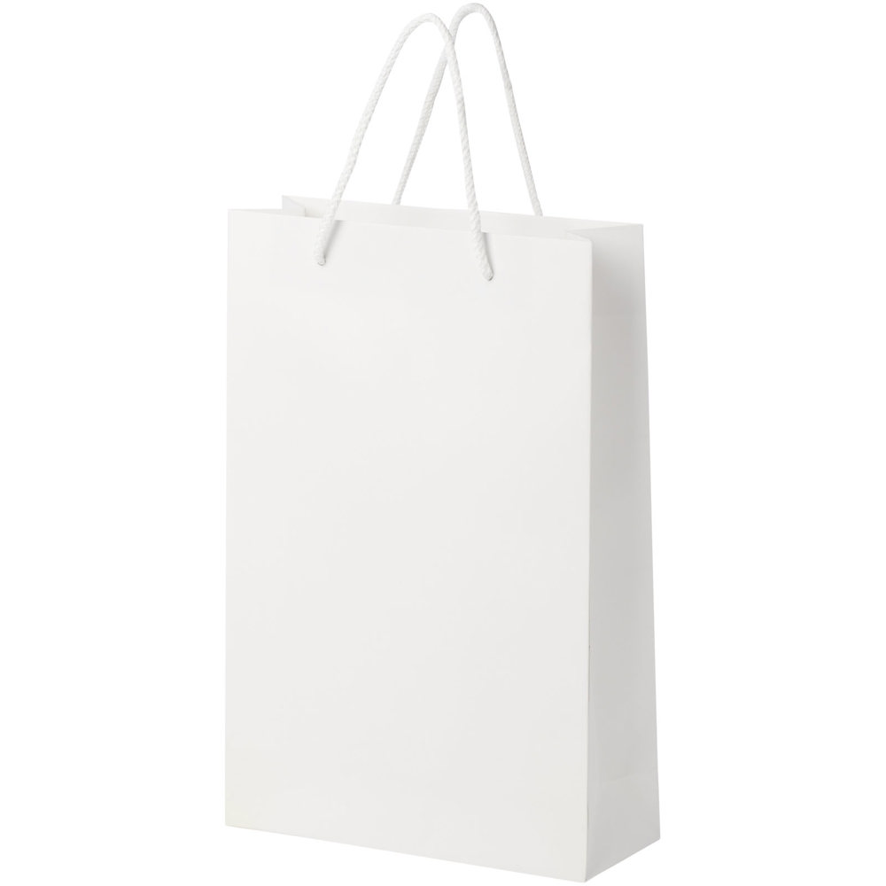 Handgefertigte 170 g/m² Integra-Papiertüte mit Kunststoff Kordelgriffen – 24 × 9 × 36 cm