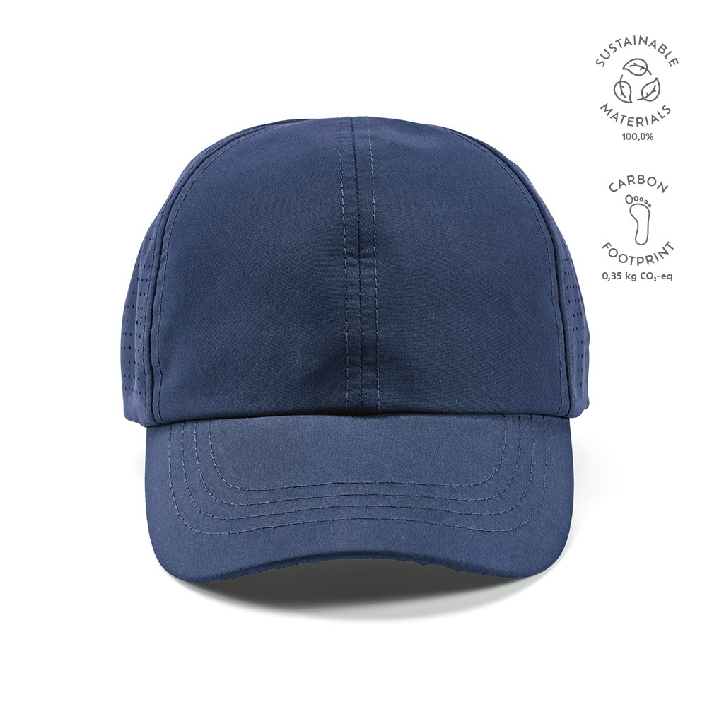 Armstrong Kappe aus rPET. 6-Panel und Klettverschluss - blau