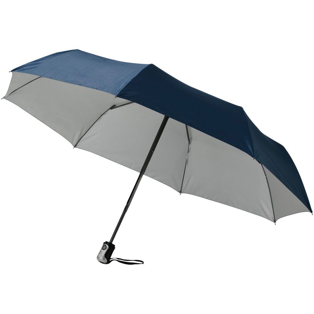 Alex 21,5" Vollautomatik Kompaktregenschirm - navy, silber