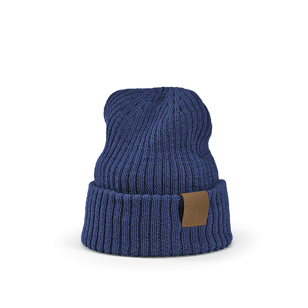Cobain Mütze aus rPET und Wolle. Mit personalisierbarem Aufnäher - Blau