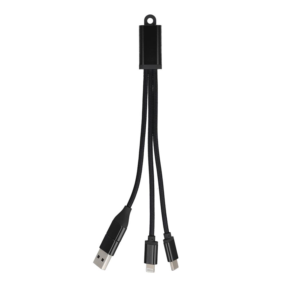 2-in-1-Ladekabel USB-A/C zu USB-C &amp; Lightning Aluminium
