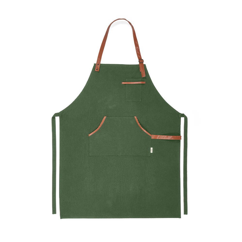 Goya Schürze aus recy.Baumwolle 300 g/m² mit rPU-Details - Armeegrün