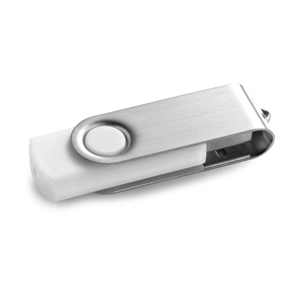 CLAUDIUS 16GB. USB-Stick mit Metallclip 16 GB - weiß
