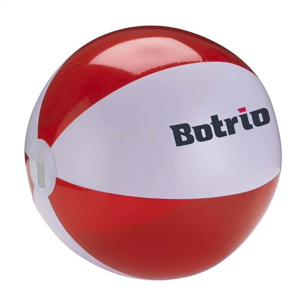 BeachBall Ø 30 cm - weiß/rot