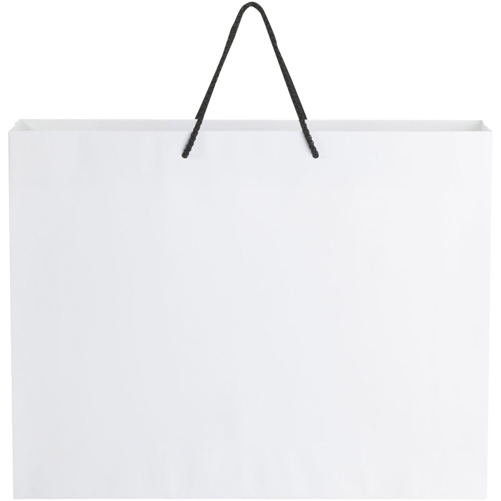 Handgefertigte 170 g/m² Integra-Papiertüte mit Kunststoff Kordelgriffen – 45 × 10 × 35 cm