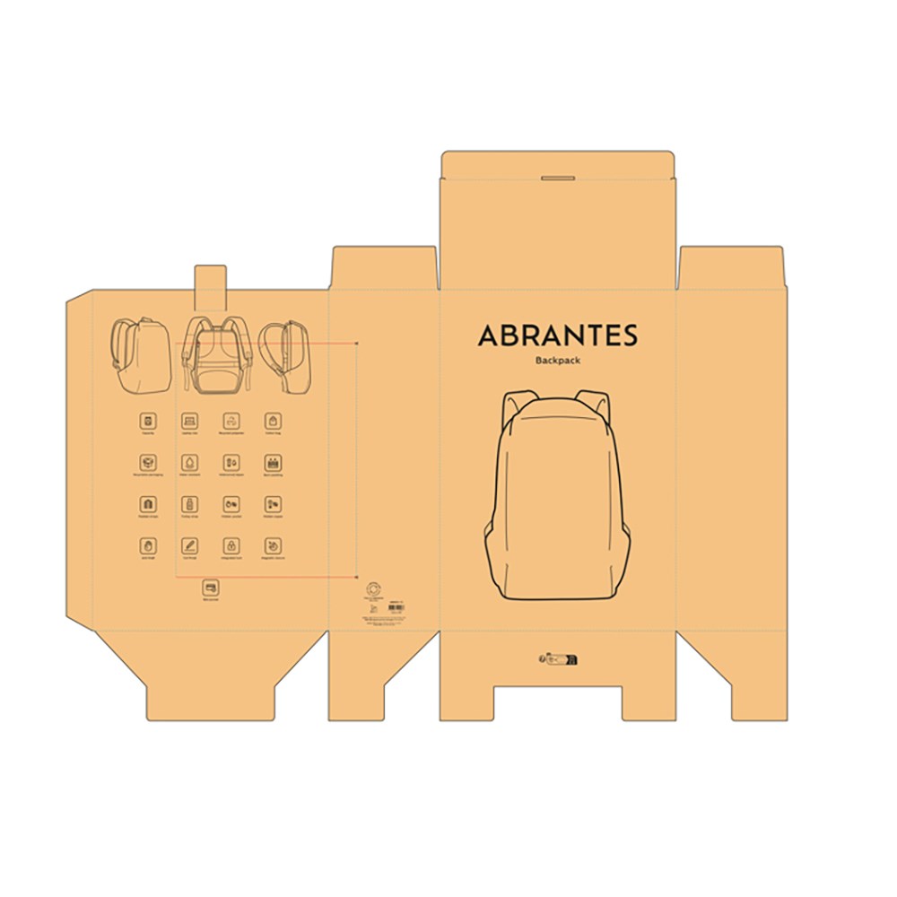 Abrantes 20L Rucksack rPET - TSA-Schloss und schnittfester Stoff - Dunkelgrau