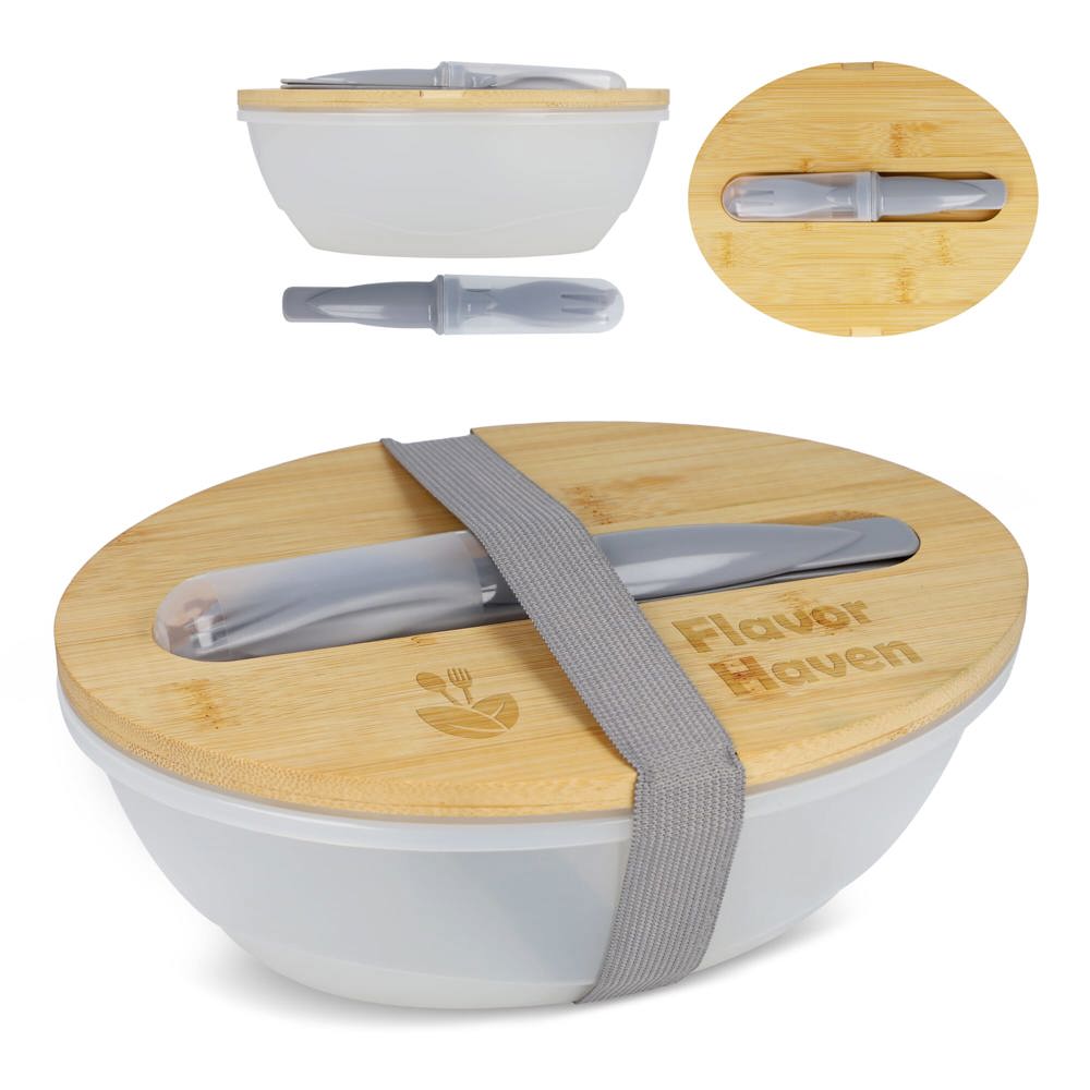 Lunchbox R-PP &amp; Bambus mit Besteck - 1L