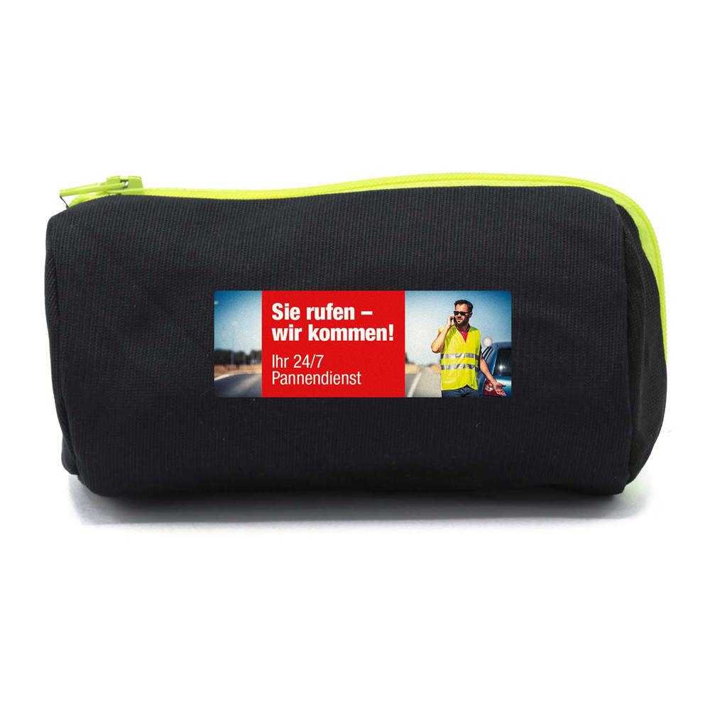 KFZ-Set ROLL VEST mit 4c Digitaltransferdruck auf Beutel - gelb-schwarz